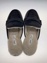 JIMMY CHOO◆RONNIE FLAT/ラインストーン/ミュール/サンダル/-/BLK/スウェード//_画像3