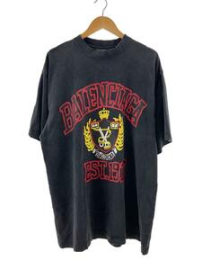 BALENCIAGA◆23SS/カレッジロゴ/Tシャツ/L/コットン/BLK/プリント/739784 TOVK1//