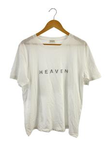 SAINT LAURENT◆Tシャツ/L/コットン/WHT/プリント/503266/Heaven print T-shirt