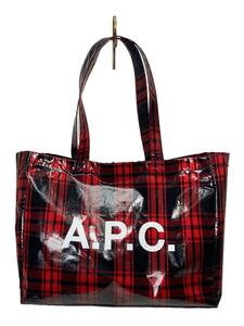 A.P.C.◆トートバッグ/PVC/RED/チェック