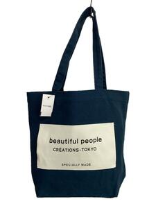 beautiful people◆big name tote/トートバッグ/コットン/BLU/無地/7225611914