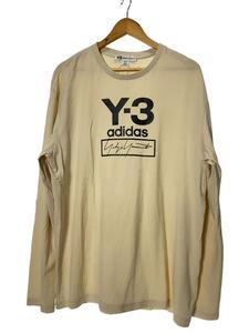 Y-3◆Stacked Logo Long Sleeve Tee Ecru/長袖Tシャツ/XL/コットン/FJ0407