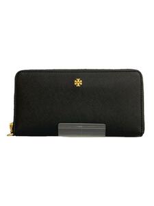 TORY BURCH◆長財布/レザー/BLK/無地/レディース