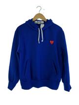 PLAY COMME des GARCONS◆パーカー/M/ポリエステル/BLU/無地/AZ-T174RED HEART PATCH PULLOVER_画像1