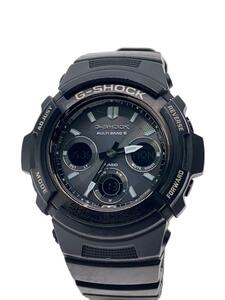 CASIO◆ソーラー腕時計・G-SHOCK/デジアナ/ラバー/BLK/BLK