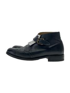 alfred sargent◆チャッカブーツ/US7.5/BLK/レザー/シングルモンク/履きシワ有