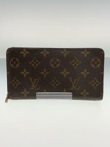 LOUIS VUITTON◆ポルト・モネ・ジップ_モノグラム・キャンバス_BRW/PVC/BRW/レディース