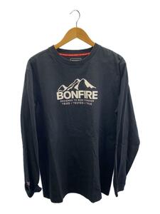 Bonfire◆長袖Tシャツ/XL/コットン/BLK/プリント/50BNF0SCD2091