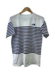 THE NORTH FACE◆S/S PANEL BORDER TEE_ショートスリーブパネルボーダーT/L/コットン/NVY/ボーダー