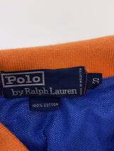 POLO RALPH LAUREN◆ポロシャツ/S/コットン/BLU/無地/USA製_画像3