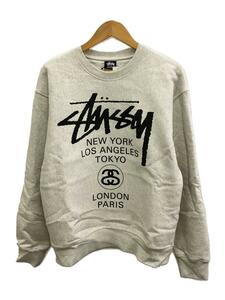 STUSSY◆スウェット/L/コットン/GRY/無地