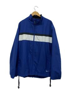 NIKE◆90s~/ジャケット/XL/ポリエステル/BLU/ヨゴレ有