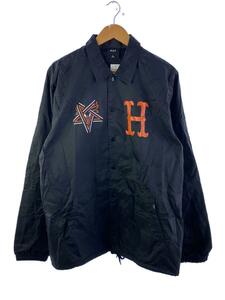 HUF◆THRASHER/コ-チジャケット/L/ナイロン/BLK/JK00385