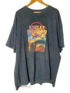 HARLEY DAVIDSON◆00s/USA製/Tシャツ/3X/コットン/BLK