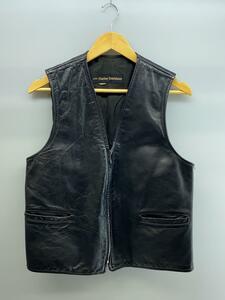 HARLEY DAVIDSON◆AMF/TALONジップ/ベスト/レザー/BLK