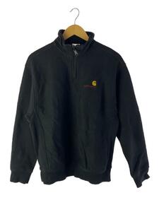 Carhartt◆half zip american script sweat/S/コットン/BLK/無地/状態考慮