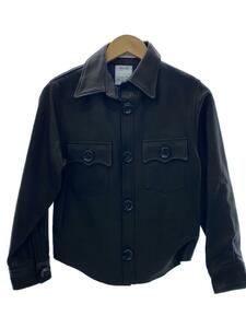 MADISONBLUE◆COMPACT LEATHER CPO JACKET/レザージャケット/2/牛革/BLK/MB184-5021