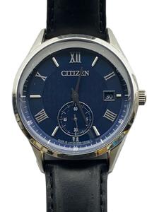 CITIZEN◆ソーラー腕時計/アナログ/レザー/BLK/BLK/B690-S117518