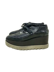 STELLAMcCARTNEY◆エリス/ウィングチッププラットフォームシューズ/37/BLK/レザー/430825