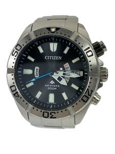 CITIZEN◆ソーラー腕時計/アナログ/BLK/SLV/H112-T016651