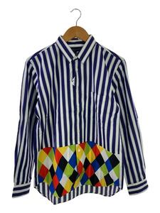 COMME des GARCONS HOMME PLUS◆20AW ストライプ切替 長袖シャツ/S/コットン/マルチカラー/ストライプ/PF-B014