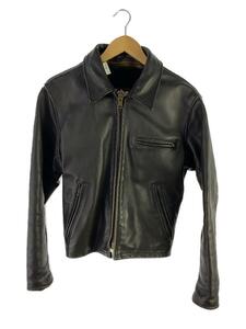 Schott* single rider's jacket /38/ leather / black / collar attaching / liner attaching /IDEAL ZIP