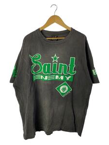 SAINT MICHAEL◆半袖Tシャツ/3L/コットン/ブラック/プリント