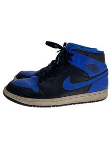 NIKE◆AIR JORDAN 1 MID/エアジョーダンミッド/ブラック/554724-048/26cm/BLK