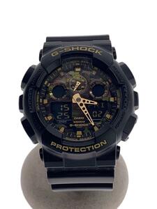 CASIO◆クォーツ腕時計・G-SHOCK/デジアナ/ラバー/BLK/BLK/SS