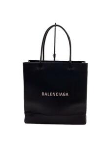 BALENCIAGA◆トートバッグ/レザー/BLK/無地/597860