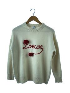 LOEWE◆セーター(厚手)/XS/ウール/CRM/d3299690co/ポンポンロゴ 刺繍 毛玉有