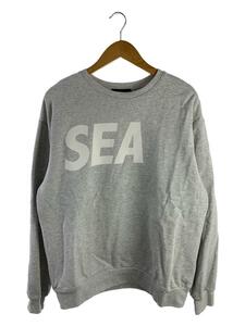 WIND AND SEA◆スウェット/M/コットン/GRY/WDS-SEA-Q2-01/Crew Neck Black-D.Violet