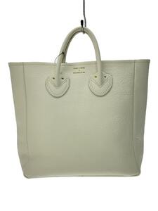 YOUNG & OLSEN◆DRYGOODS STORE/EMBOSSED TOTE M/トートバッグ/レザー/WHT/無地