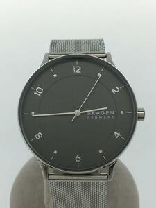 SKAGEN◆クォーツ腕時計/アナログ/ステンレス/BLK/SLV/SKW6664//