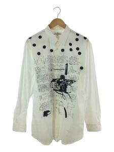 COMME des GARCONS SHIRT◆コムデギャルソンシャツ/長袖シャツ/コットン/WHT/×JEAN MICHEL BASQUIAT//