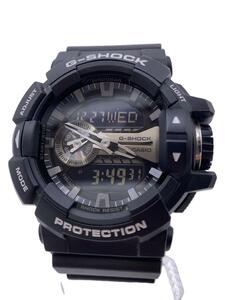 CASIO◆クォーツ腕時計・G-SHOCK/デジアナ/ラバー/BLK/BLK//