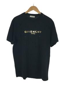 GIVENCHY◆マスキュリンフィットTシャツ/ダメージ加工/Tシャツ/M/コットン/BLK/BW700D3Z3F//