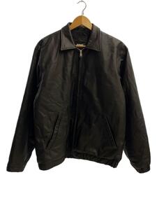 FTC◆LEATHER HARRINGTON JACKET/レザージャケット/M/牛革/BLK/無地/FTC023A