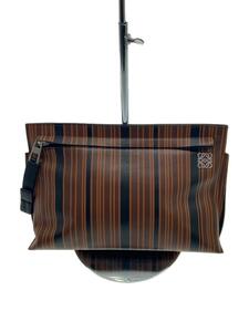 LOEWE* Loewe / second bag / clutch bag / leather / Brown / tea color / stripe //