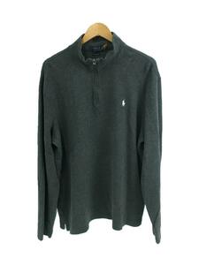 POLO RALPH LAUREN◆スウェット/XL/コットン/GRY/ハーフジップ//