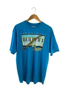 Tシャツ/XL/コットン/ブルー/90s/new orleans jazz/USA製//