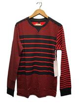 TAKAHIROMIYASHITA TheSoloist.◆crew neck l/s multi striped tee/長袖Tシャツ/52/コットン/RED/ボーダー_画像1