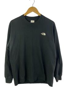 THE NORTH FACE◆L/S BACK SQUARE LOGO TEE_ロングスリーブバックスクエアロゴティー/L/コットン/ブラッ