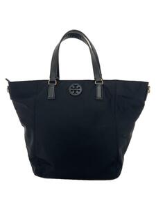 TORY BURCH◆トートバッグ/ナイロン/BLK/無地