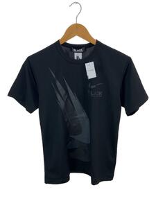 BLACK COMME des GARCONS◆2018AW NIKE別注プリントTシャツ/M/ポリエステル/BLK/1B-T101