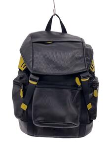 COACH◆PERFORATED BACKPACK/パーフォレイテッドバックパック/リュック/レザー/ブラック