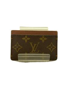 LOUIS VUITTON◆ポルト・カルト・サーンプル_モノグラム・キャンバス_BRW/レザー/BRW/モノグラム/レディース