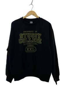 STUSSY◆Property Of Crew/スウェット/M/コットン/BLK/1914872