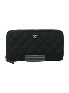 CHANEL◆シャネル/長財布/牛革/BLK/レディース/マトラッセ/キャビアスキン/24番//