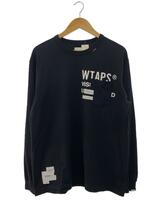 WTAPS◆長袖Tシャツ/2/コットン/BLK/211atdt-csm17//_画像1